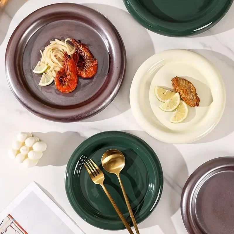 Solid Color Donuts Cake Plate Creative Ceramic Steak Plate Dessert Plate Salad Plates Sushi Plates Restaurant Display Tableware