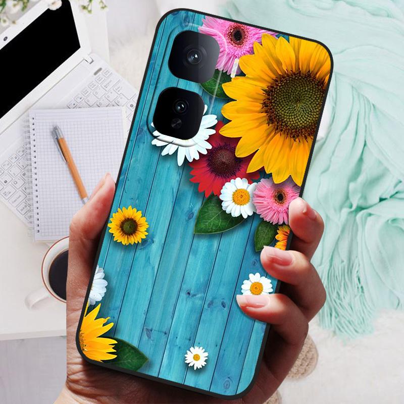 For VIVO IQOO Neo 10 Pro Case Black Cover Flowers Silicone Soft Back Cases For vivo iQOO Neo 10 Neo10 5G Phone Case 10Pro Bumper
