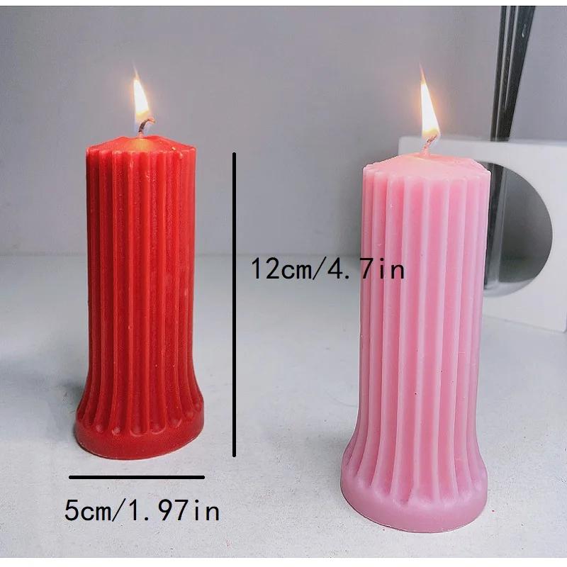 Handmade Soybean Low Temperature Candle 48℃ Drop Scented Candle Roman Pillar Candle Flower Scented Candle Stick red black