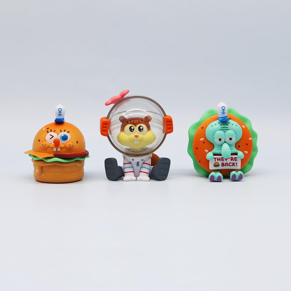 Pvc Handcrafted Spongebob Burger Series Figures Sets For Kids Collectors And