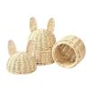 Artisanal Handwoven Rabbits Ears Basket for Easters Decoration and Home Storage Solution