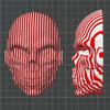 Yousheng 3D Printed Skull Ornament Flexible Skull Decoration Pass Through Skull Fidget Toy for Cyberpunk Gothic Themes Lovers
