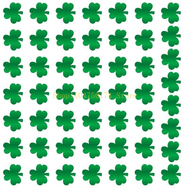 Set of 50 Patricks Day Shamrock Sticker Adhesive Plant Decal Paper Texture for Craft and Home Decoration Top Sale
