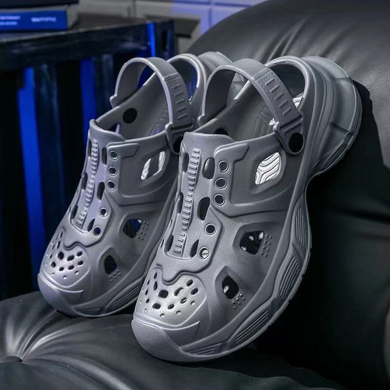 

Новые модные лаконичные летние сандалии унисекс с застежкой-молнией на платформе, нескользящие шлепанцы для женщин и мужчин, пляжная обувь для отдыха, домашние тапочки 44-45 темно-серого