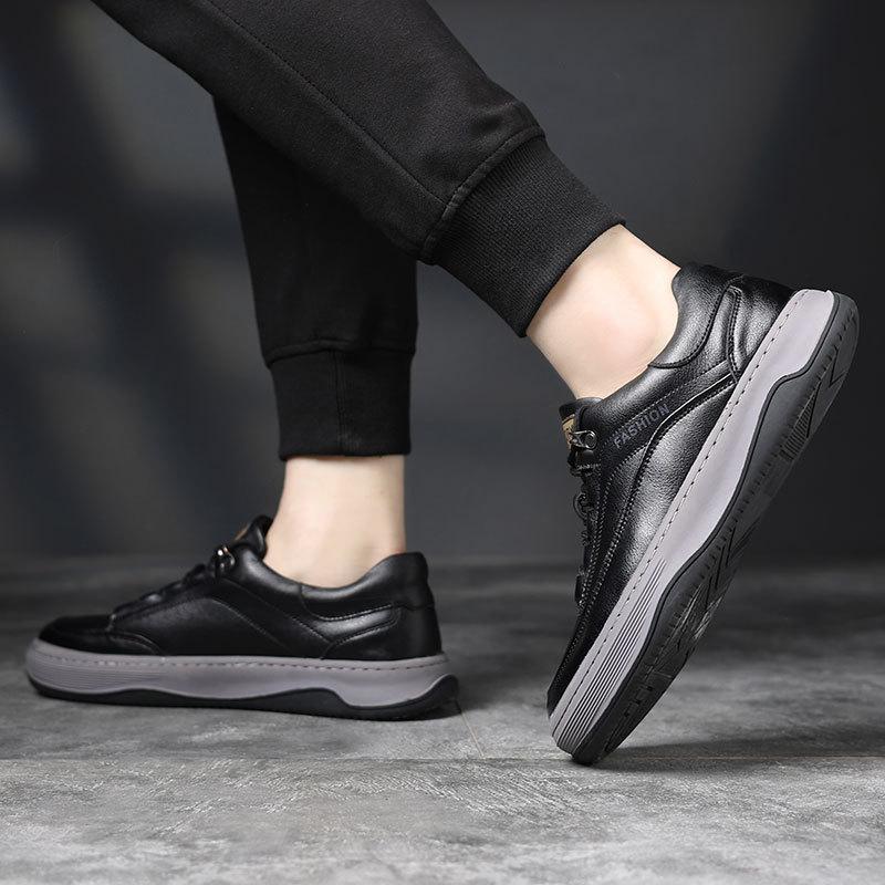 Men's Shoes Trendy Shoes Autumn New Leather Sports and Leisure Shoes European Station Board Shoes Men's Crooked Head Comfortable Versatile Clown Shoes