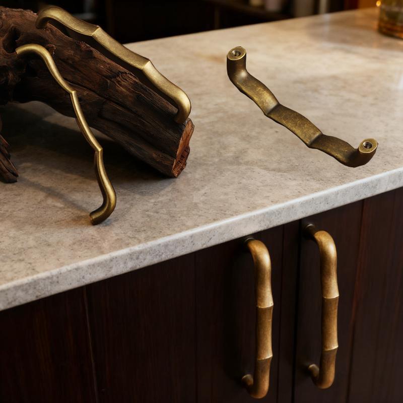 Brass Cabinet Door Handle Electroplating Process High-quality Texture for Home Decoration Cabinet Drawer Handle