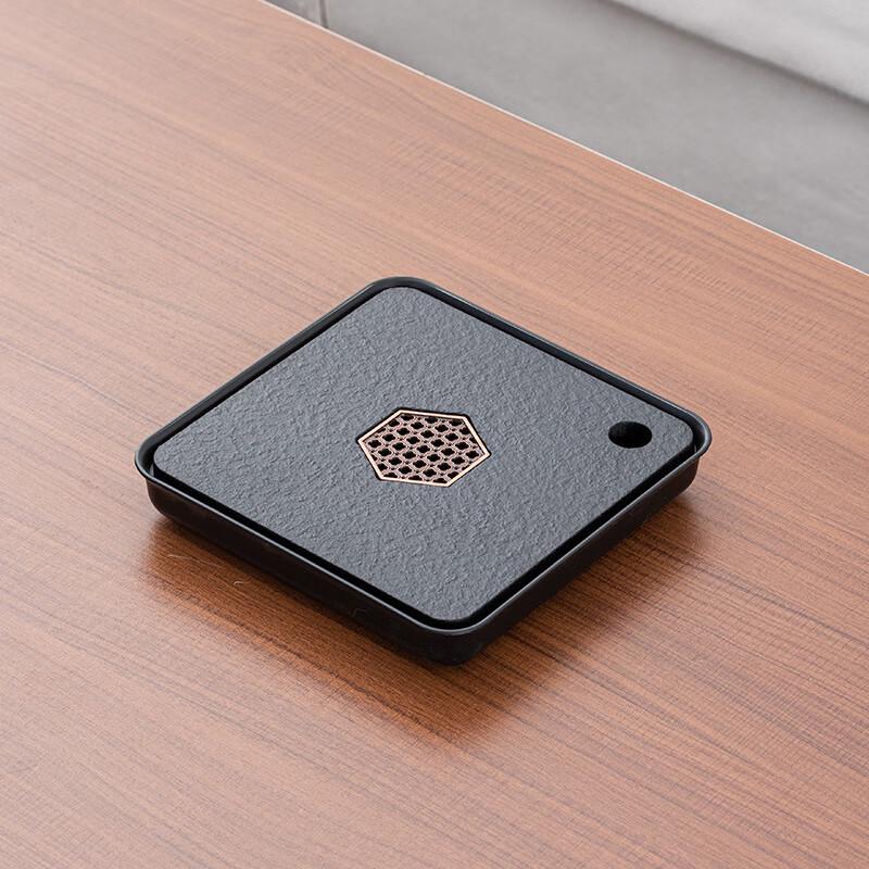 Imitation Black Gold Stone Tea Tray