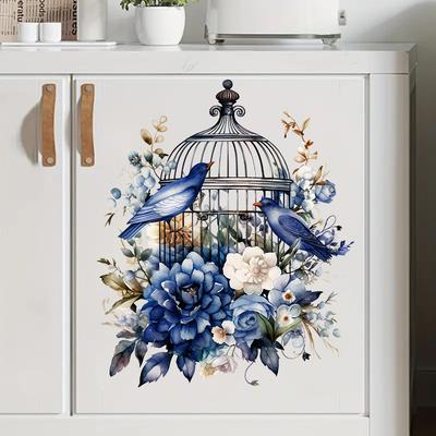 7 Stijlen Creatieve Vogelkooi Muurstickers Badkamerkasten Toiletdeksels Renovatie Decoratie Waterdichte Stickers