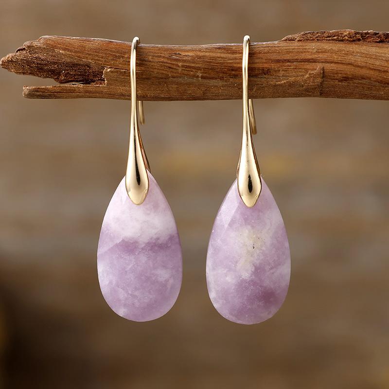 Luxury European and American new simple and high-quality natural stone tiger eye pendant earrings earrings jewelry popular jewelry