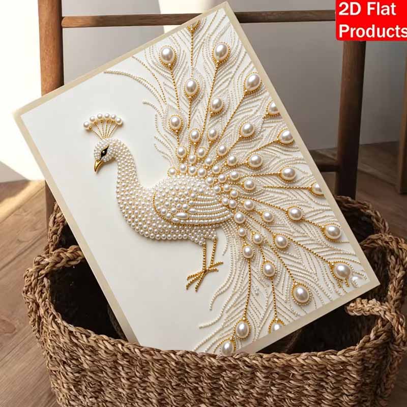 DIY Pearl Diamond Art Painting Kits for Adults and Beginners, Luxurious Peacock Sparkling Painting Craft Home Wall Decor Handmade Gift