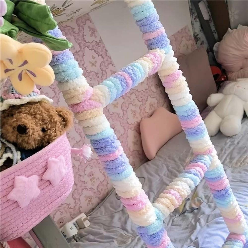 Multicolor Chunky Chenille Yarn Soft Fluffy Giant Bulky Yarn Bunk Bed Ladder Decor