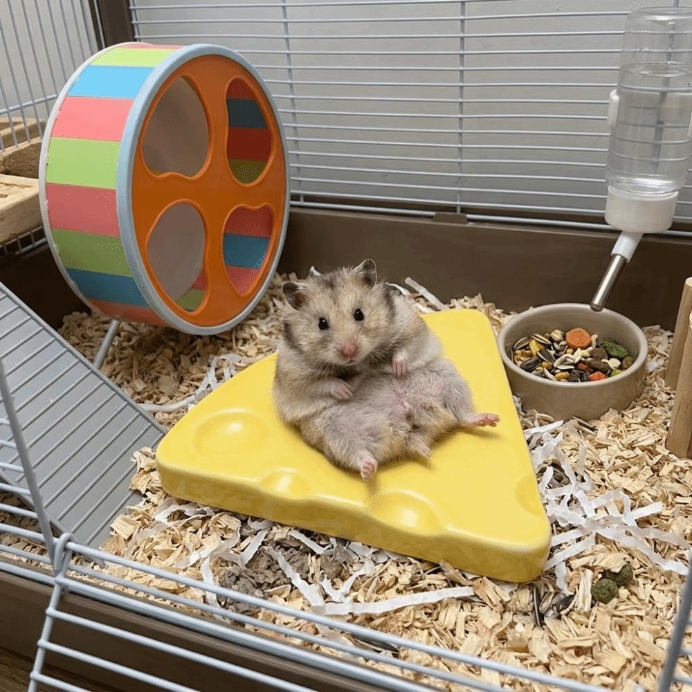 Hamster Ice Mat Ceramics Hamster Ice Pad Portable Non-Slip Pet Cooling Pad Smooth Surface Cooling Board Cage Mat