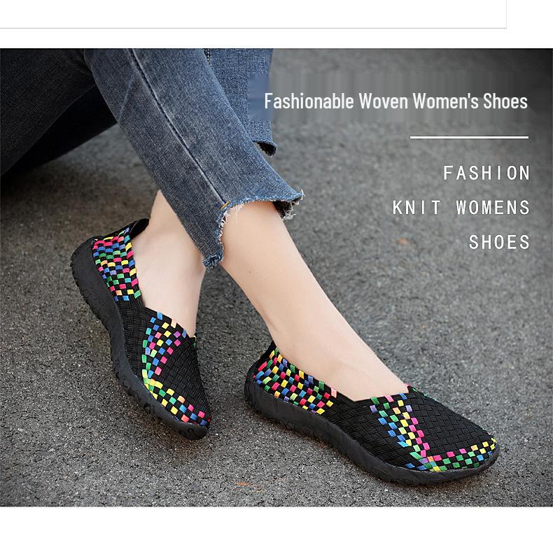 Damen Sandalen Frühling/Sommer Atmungsaktiv Gewebt - Handgemacht, Bequem, Modisches Flaches Design