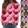 Damenmode Lässig Langarm Bedruckter Halsausschnitt Sweatshirt-Oberteil