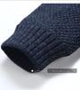 Cardigan Caldo Foderato in Pile con Collo a Incrocio Stile Urbano da Uomo 2025 - Collezione Autunno/Inverno