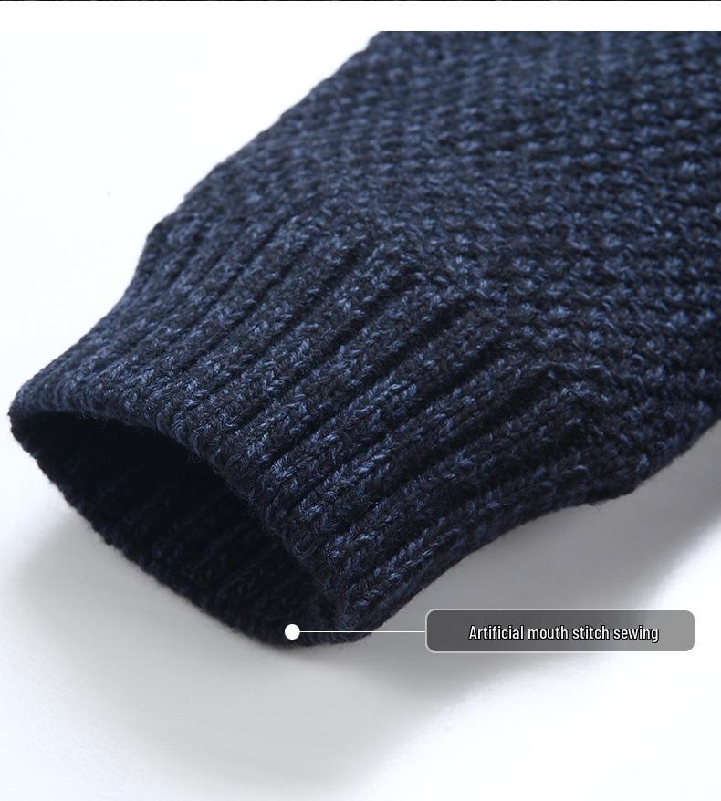 Cardigan Caldo Foderato in Pile con Collo a Incrocio Stile Urbano da Uomo 2025 - Collezione Autunno/Inverno