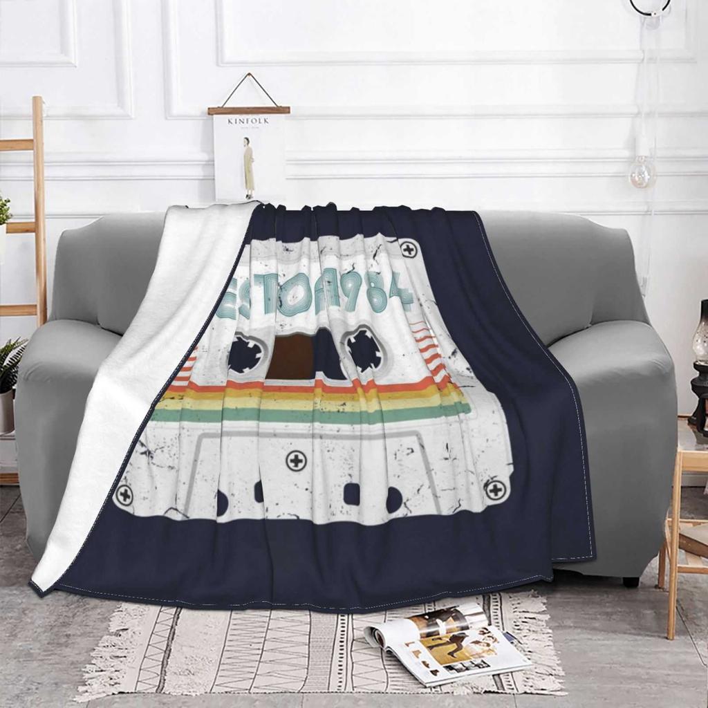 40. Urodziny Najlepsze z 1984 Kaseta Magnetofonowa Vintage Na Prezent Kreatywny Design Lekki Cienki Miękki Koc Flanelowy Vintage Stary Retro