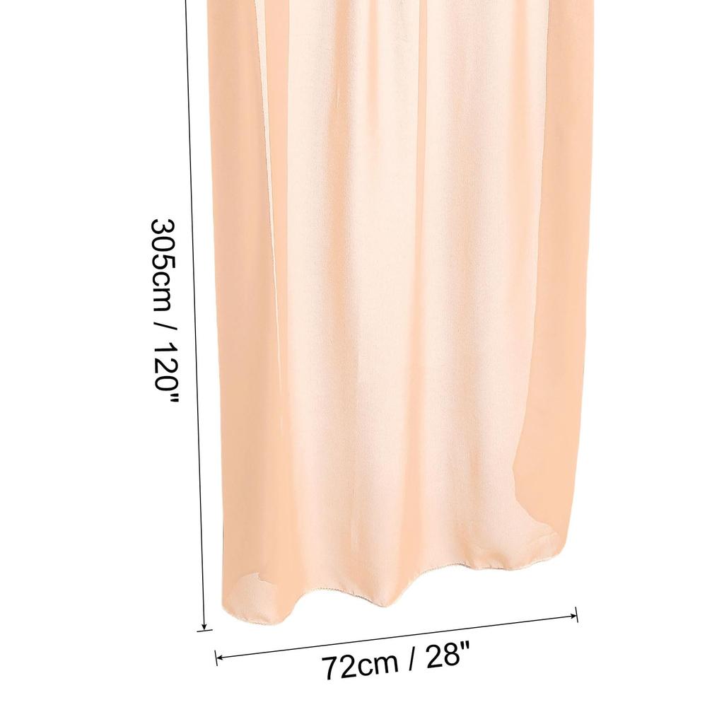 Uxcell Chiffon Table Runner 3M 72 X 305 Cm Rustic Gauze Tablecloth Sheer Wedding Table Runner for Wedding Bridal Party Table Decoration Light Peach