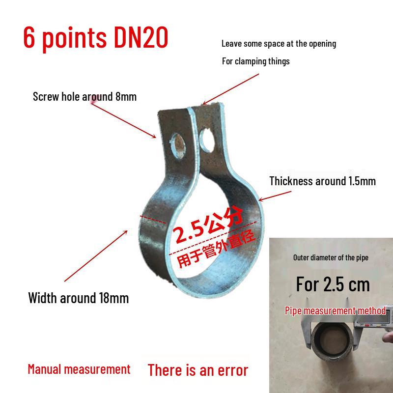 Thickened Galvanized U-Type Steel Pipe Clamp with Double Buckle