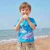 New Summer Collection: Boys’ Short-sleeved T-shirt with a Stylish Whale Print, Children’s Round-neck Top