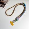 DIY Two-In-One Mobile Phone Universal Lanyard, Diagonal Span Long Rope, Wrist Short Rope, 360° Rotation, Metal Heart Buckle