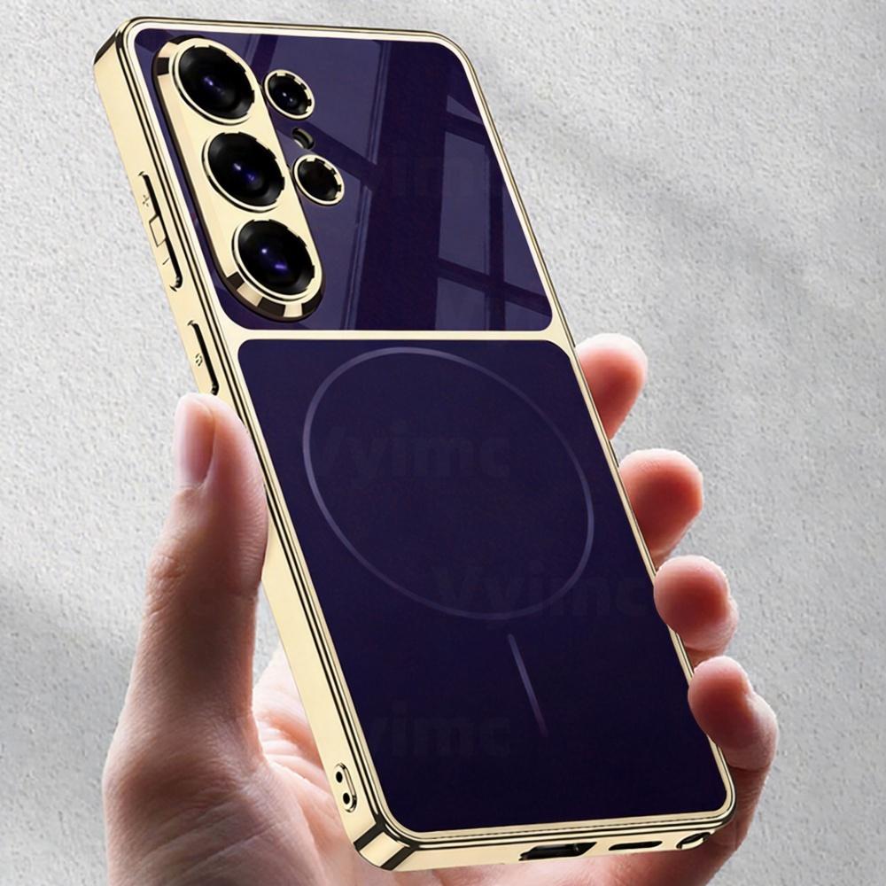New Luxury Plating Magnetic Matte Phone Case For Samsung Galaxy S26 Ultra Lens Protection Thin PC Shockproof Bumper Cover