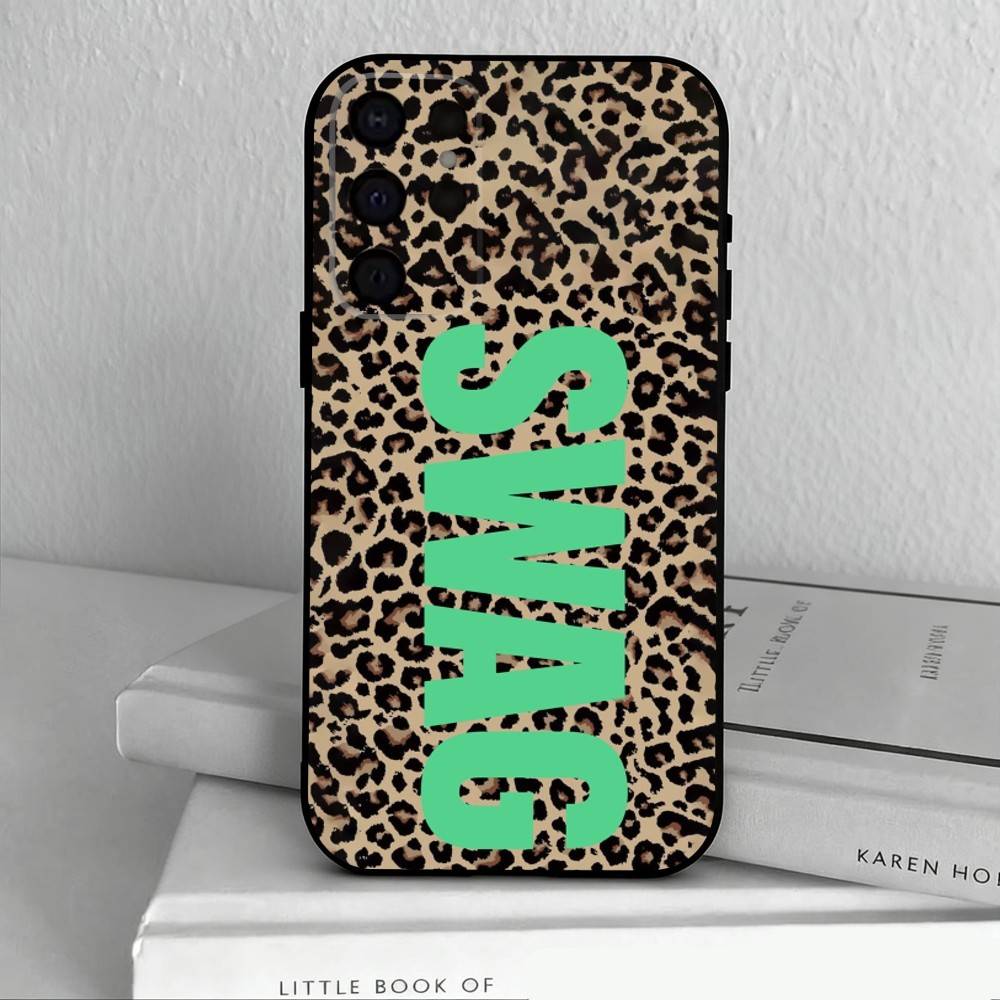 C-Clmj L-L-Leopard P-P-Print SWAG Phone Case For Samsung S25,24,23,22,30,21,10,9,Ultra,Plus,Lite,FE,4,5 G Soft Black Case