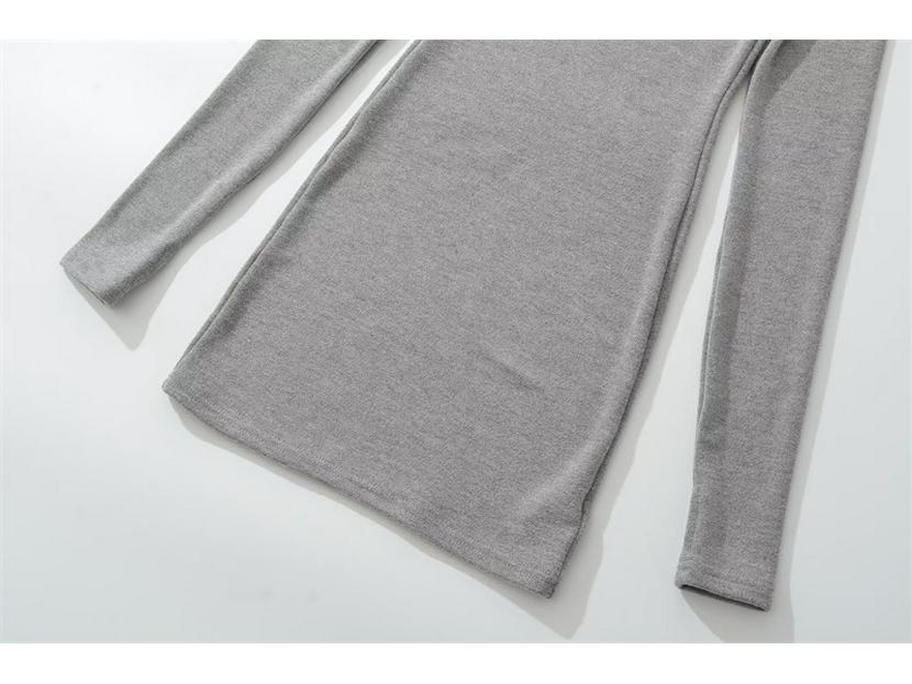 European High-Neck Long-Sleeved Slim Fit Dress for Fall/Winter