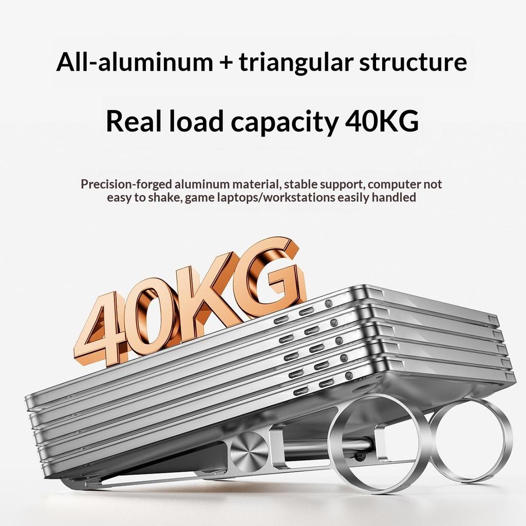 0022 Portable Aluminum Laptop Stand Desktop Riser Cooling Pad Foldable Storage Ergonomic Design for Home/Office