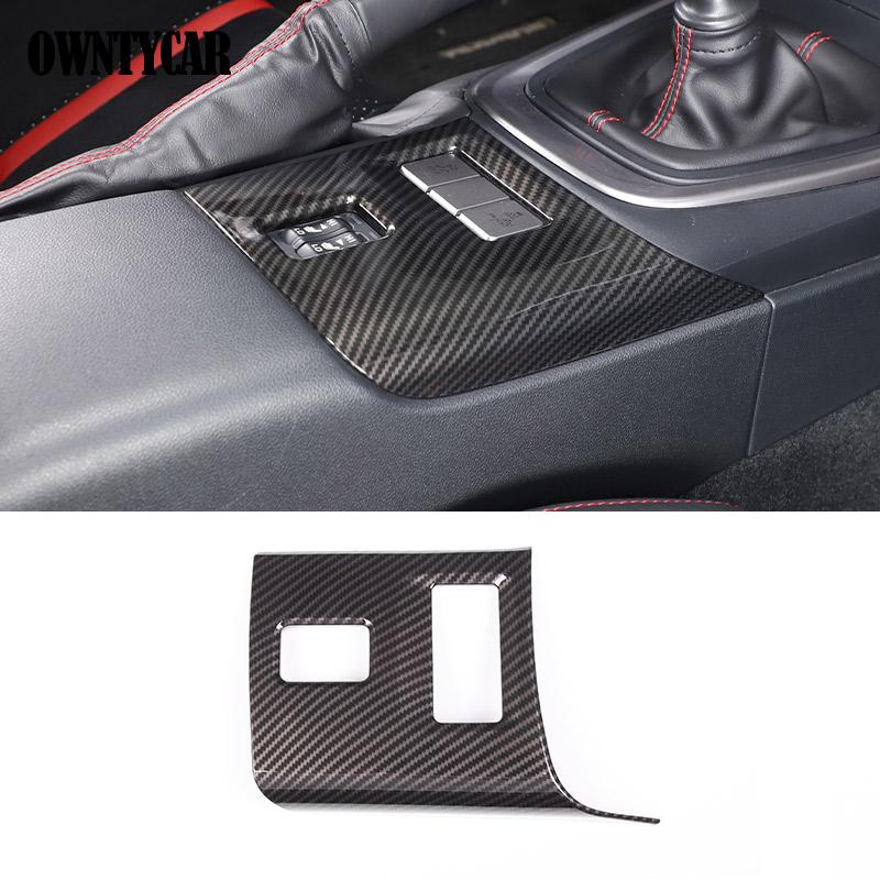 Real Carbon Fiber For Toyota 86  For Subaru BRZ + Car Seat Heating Button Frame Decorative Sticker Interior Accessories