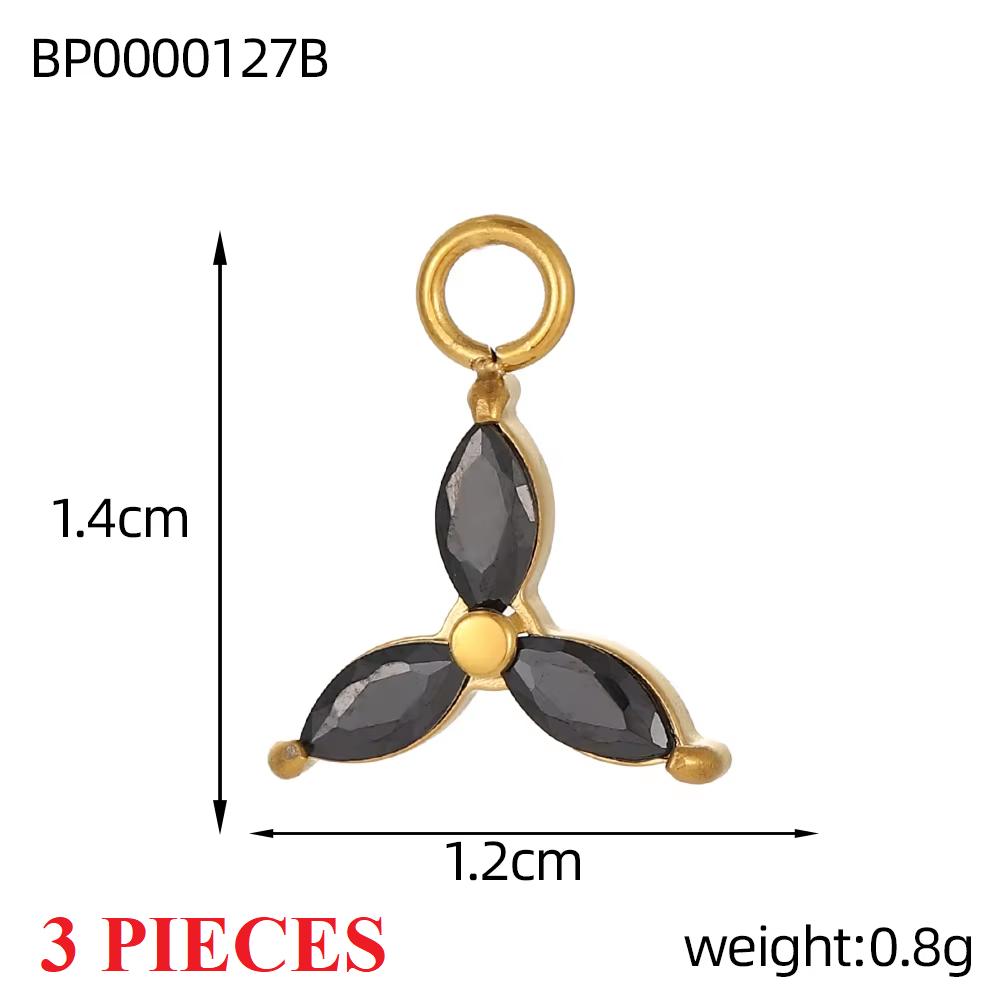 3PCS/LOT CARLIDANA Vintage Luxury Stainless Steel Natural Stone Star Eye Sunflower Pendants Charms for DIY Jewelry