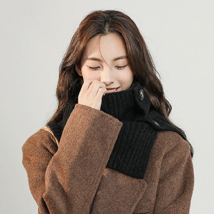 Buttoned Knitted Neck Scarf Neck Wrap for Winter Warmth Trendy Neck Gaiter Shoulder Wrap Neck Shawl for Women Travel