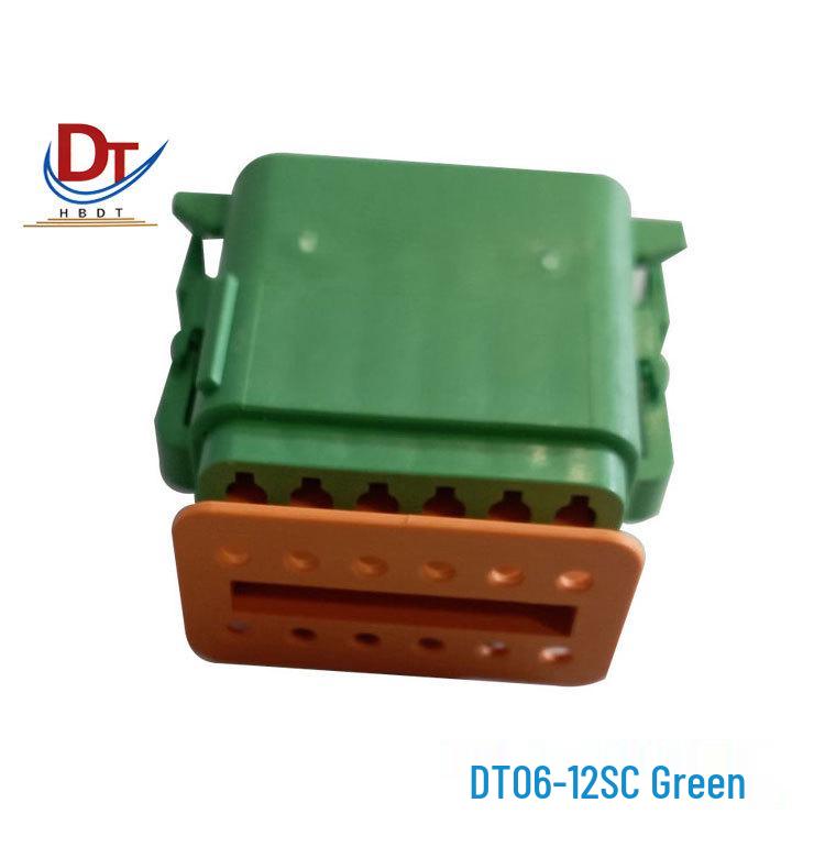 Green 12-PIN Automotive Wiring Harness Connector Housing (DT06-12SC) - Plastic Plug-in Component with Electronic Connector and Shell DT06-12SC Connector Housing