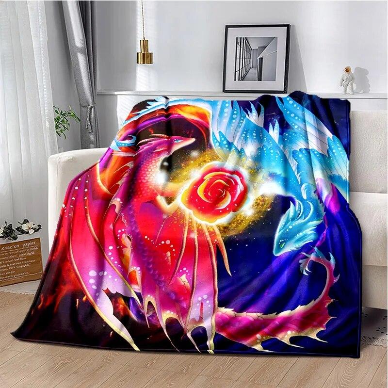 3D Printing Dragon Pattern Blanket Sheet Sofa Cover Office Hiking Watch TV Warm Blanket Picnic Blanket Bedroom Blanket