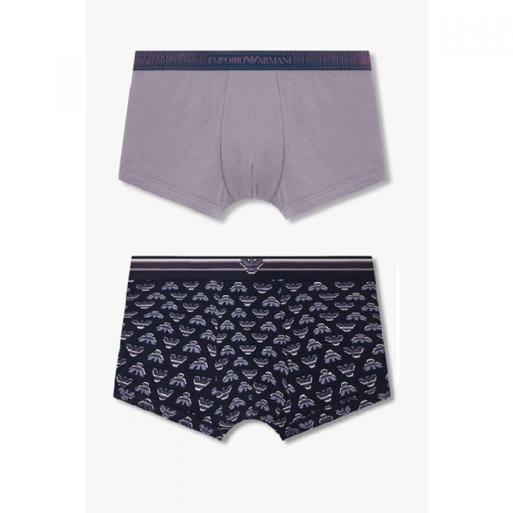 

Emporio Armani Men S Hologram Banding Cotton Eagle Pattern drawerS 2Set 0815112001 0815112040 XL(110)