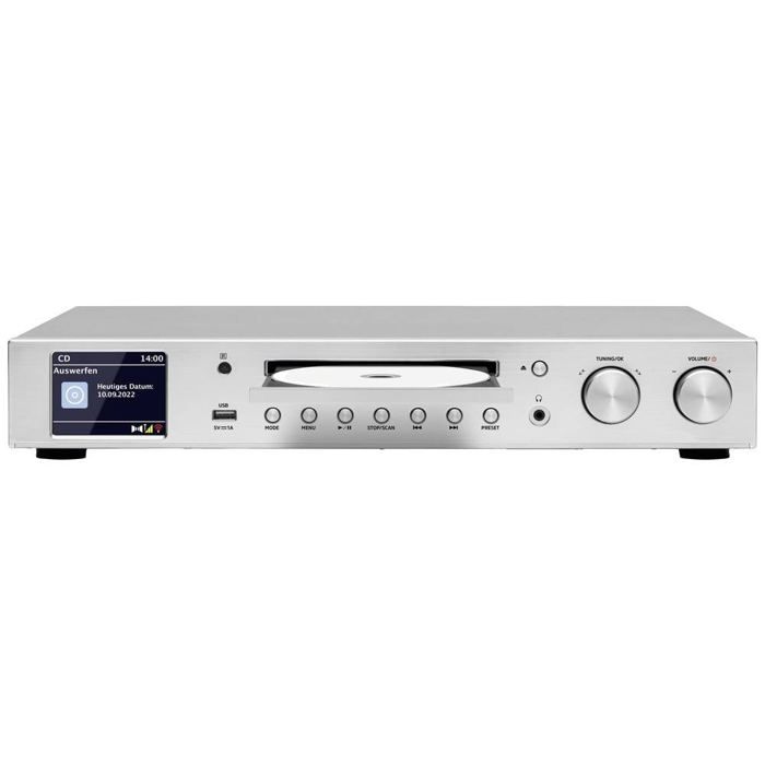 TechniSat DIGITRADIO 143 CD Adaptateur Radio DAB, DAB+, Internet, FM AUX, Bluetooth, CD, USB, WiFi, Radio Internet Avec