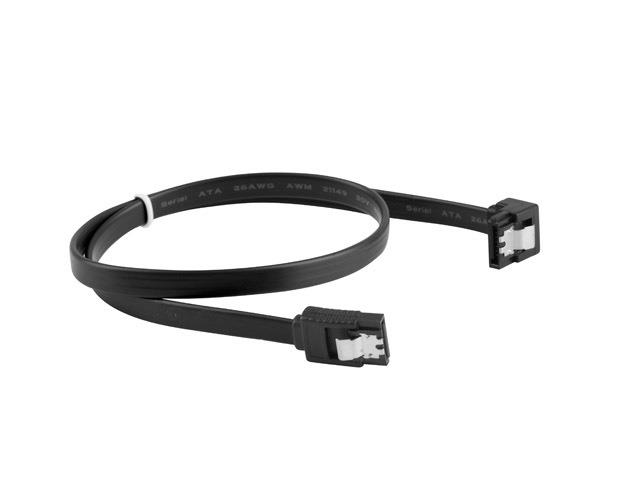 Kabel SATA Lanberg DATA III (6Gb/s) F/F 0,5m Kątowy Metalowe Zatrzaski Czarny