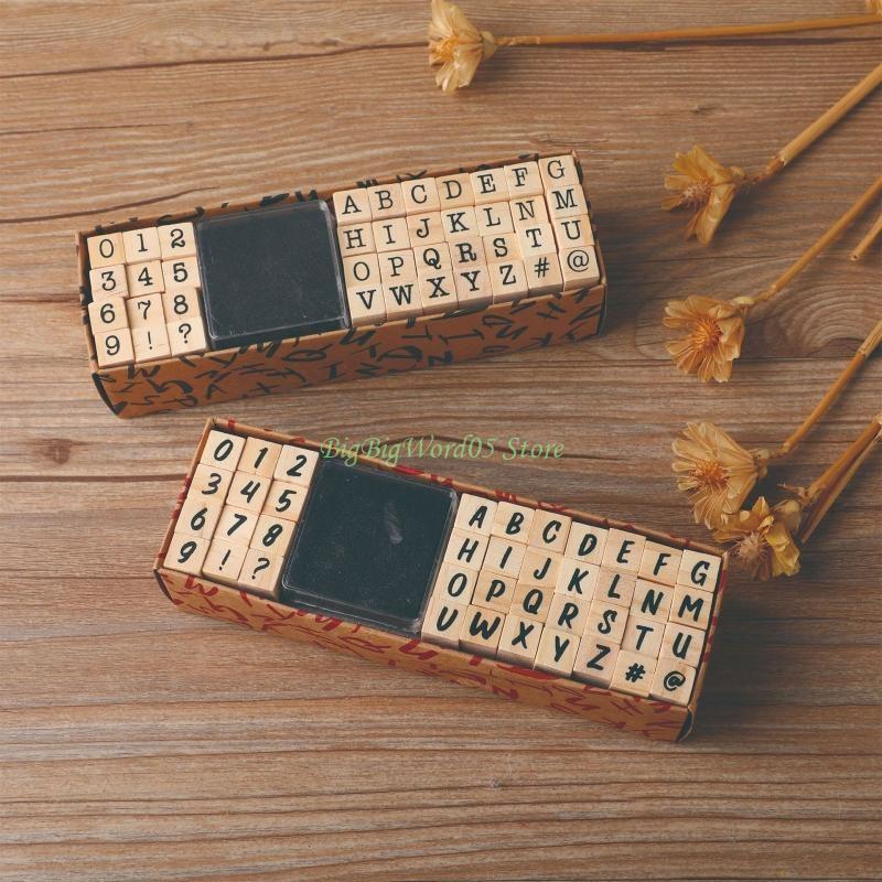 24TE 40Pcs/Box Number Letter Stamp Typewriter Font Handwriting Word