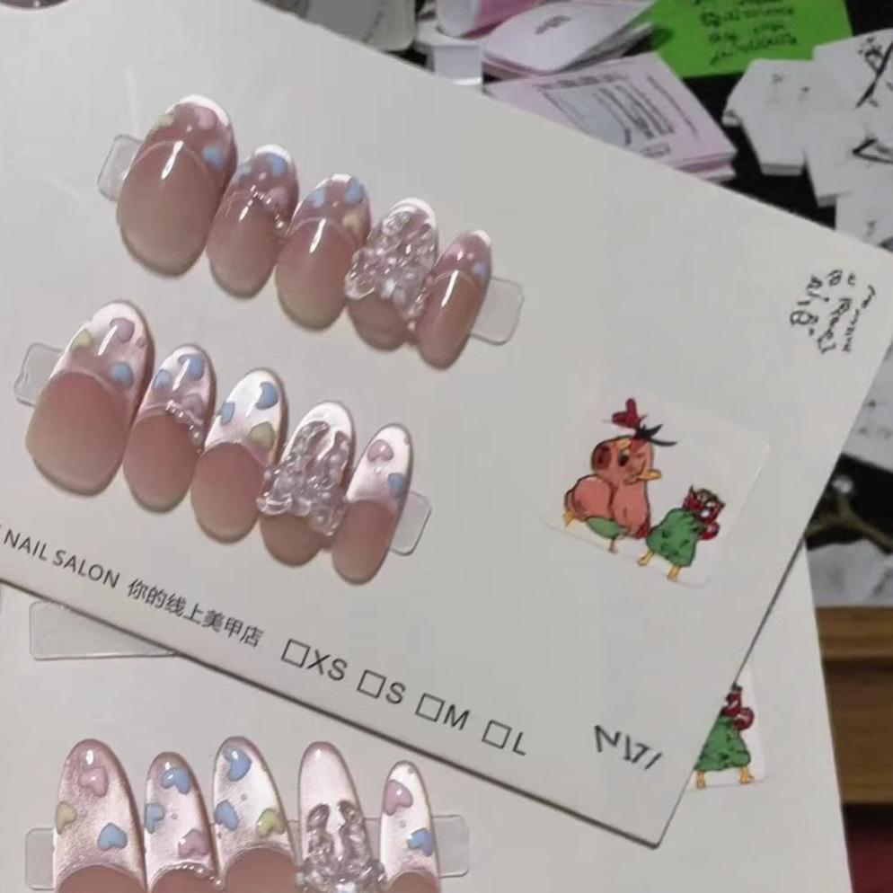 

Чистое плетение вручную Доспехи Новый стиль Мечта принцессы Расписанные вручную Объемный цвет Кошачий глаз любви Темпераментный накладной ноготь large L