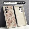 Cartoon Flowers Print Case For Samsung Galaxy S26 S25 Ultra S24 Plus S23 S22 Ultra Magnetic For Magsafe Liquid Silicone Cover