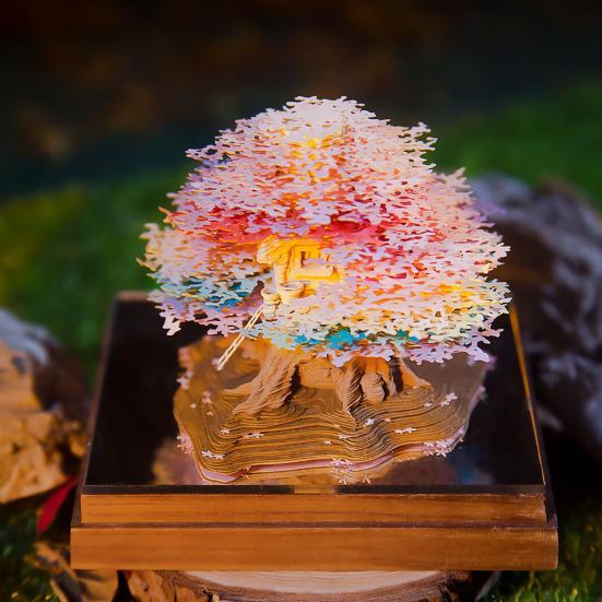 2026 Kalendář s časem 3D Odtrhávací Stolní kalendář Blok Denní plánovač DIY Papírové řezbářské umění Stolní dekorace Dárek k Vánocům Narozeninám