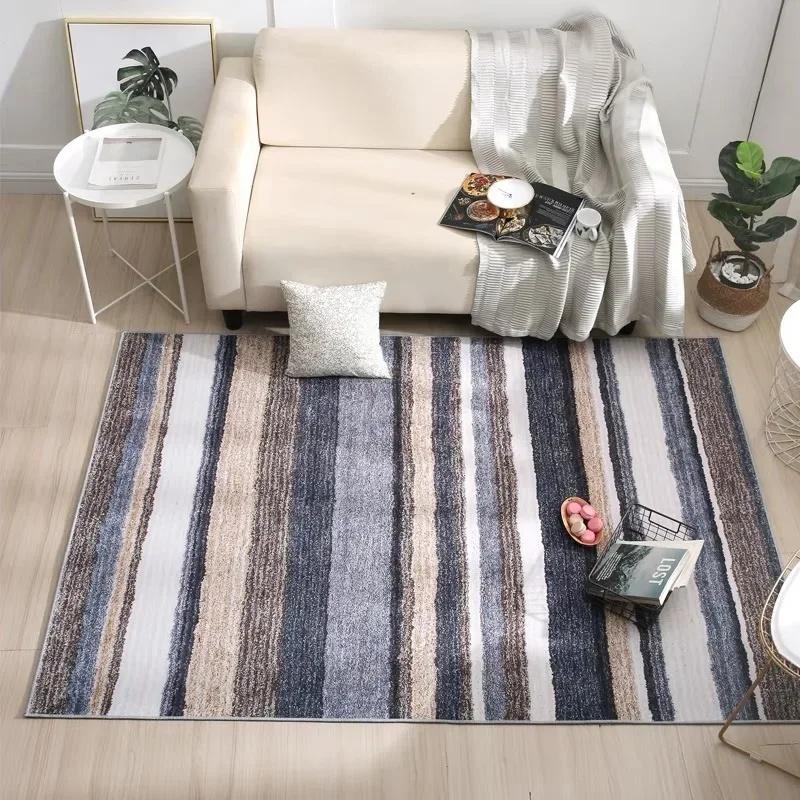 Modern Abstract Vertical Striped Area Rug Contemporary Geometric Pattern Design Non - Slip Floor Carpet for Living Room Bedroom