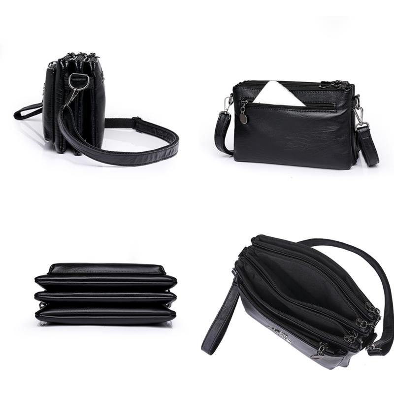 Quality Women Leather Top Handle Bag Female Shoulder Sac Tote Shopper Bag Luxury Designer Handbags for Multilayer