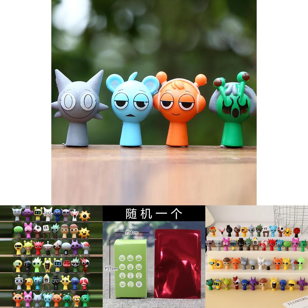 48 Sprunki Oren Raddy Personaggio di Gioco Mini Modello Decorazione da Scrivania Set di Ornamenti Per Amanti dei Giochi