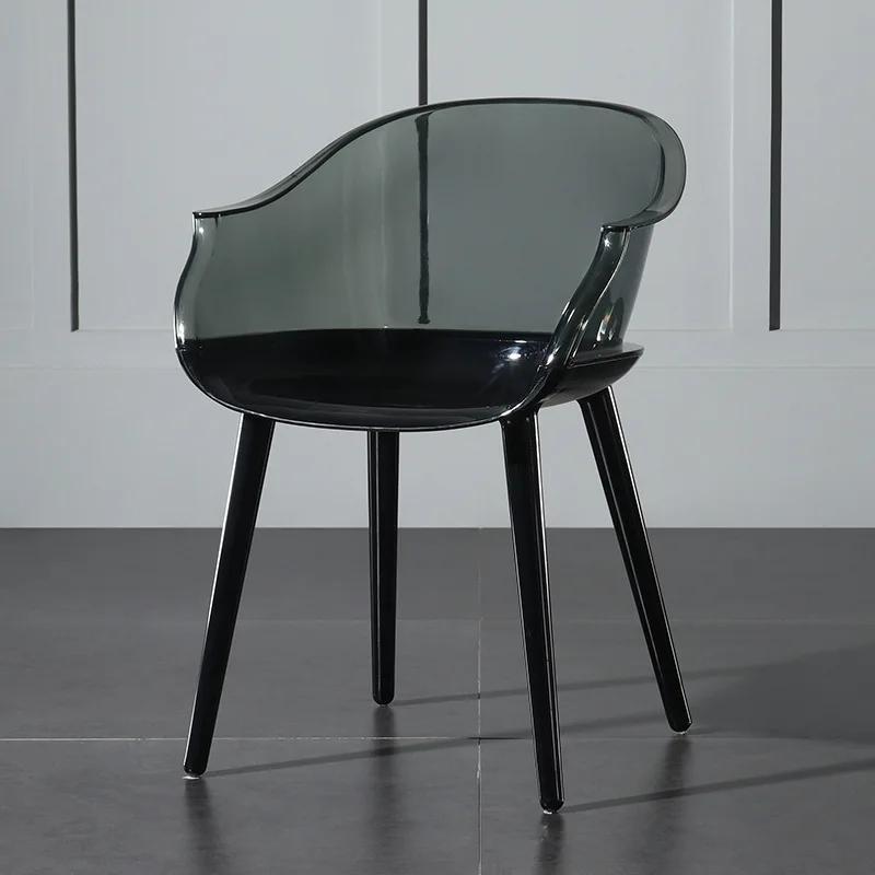 Transparent Dining Chair for Kitchen Home Furniture Modern Minimalist Plastic Armchair Designer Acrylic Chair Back Dining Chairs