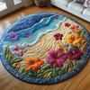 Multicolor 3D Digital Printed Quilted Round Carpet Living Room Bedroom