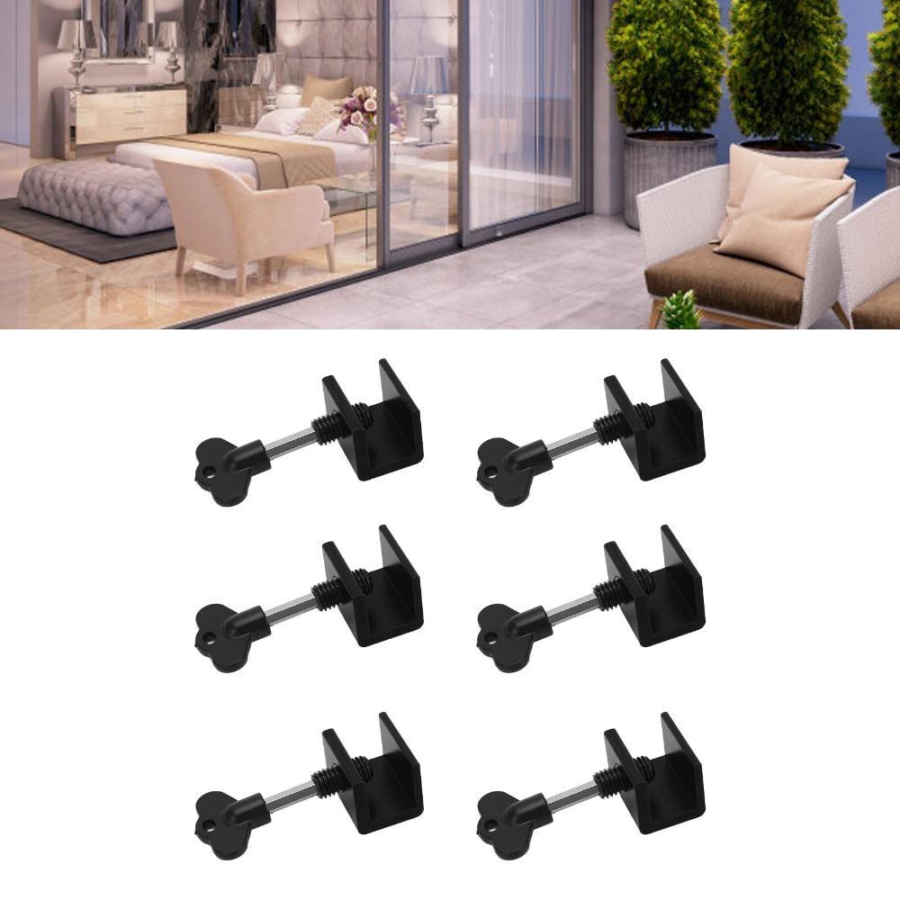 6pcs 1 Hole Movable Door Limit Stopper Vertical Horizontal Window Safety Lock Home Safety