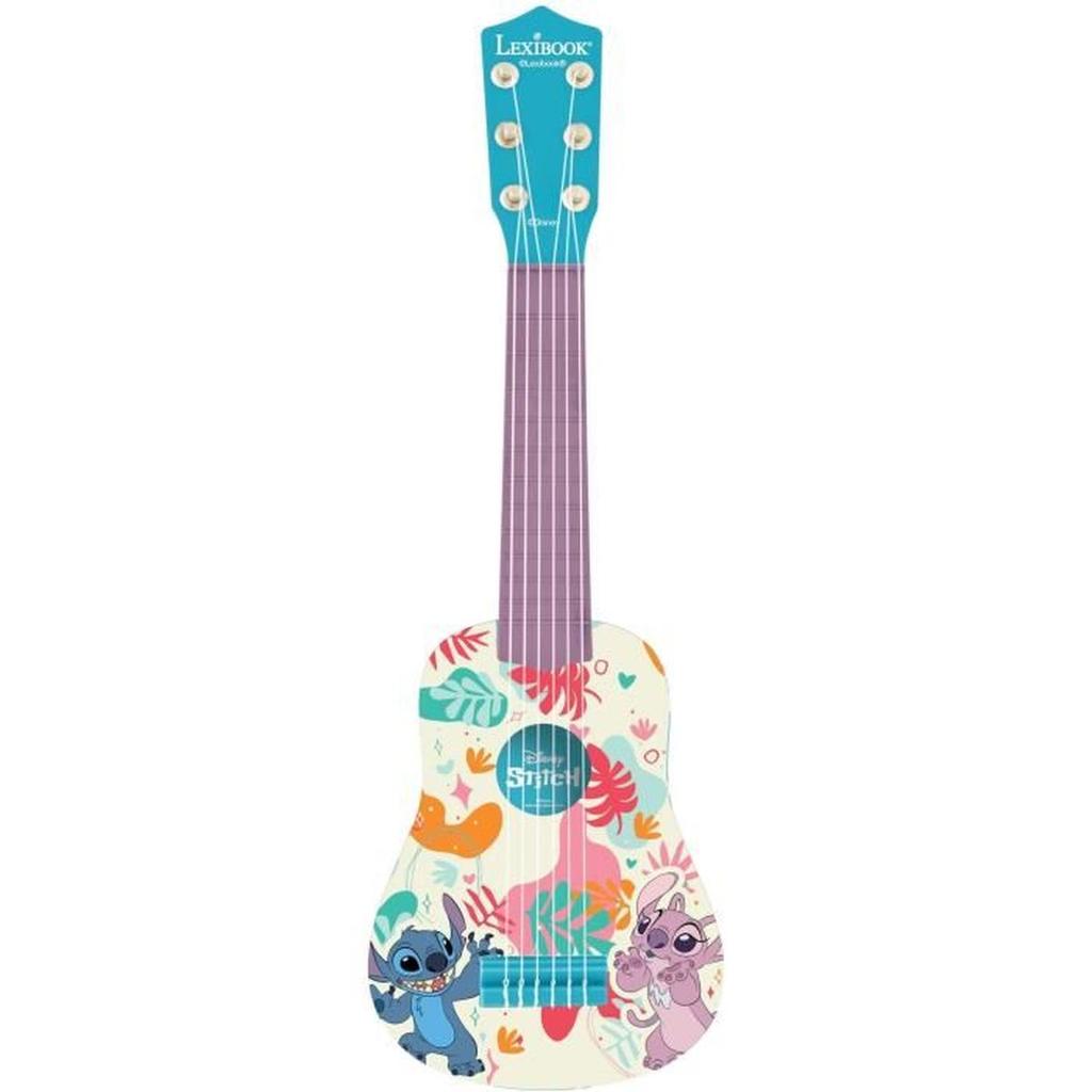 Lexibook, Disney Stitch, Ma premiere Guitare pour Enfant, 6 Cordes en Nylon, 53 cm, Guide Inclus, Des 3 ans
