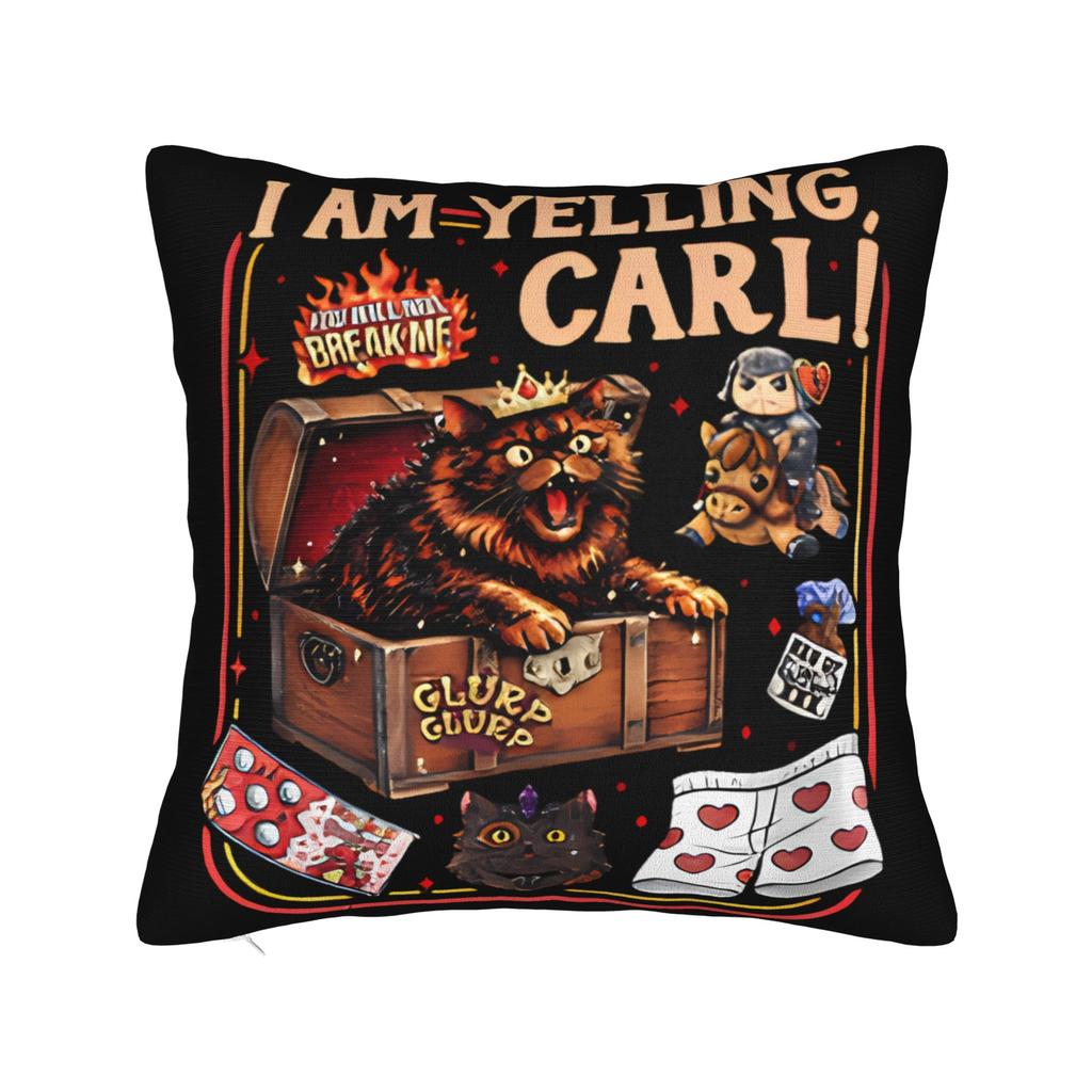 I Am Yelling Carl Donut Cat Meme Pillow Case Funny Pillow Cover Soft Pillowcases For Living Room Chair