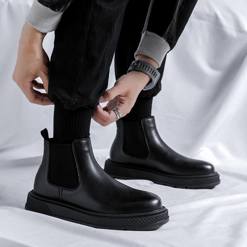 italian designer men chelsea boots luxury fashion platform shoes party prom dress cowboy genuine leather boot ankle botas